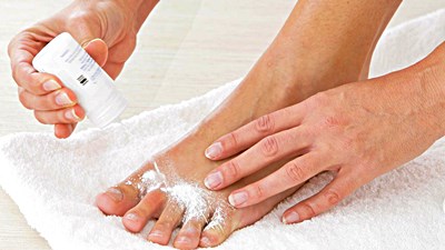 Apply foot powder to soak sweat
