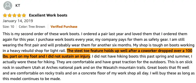 steel toe boots safety