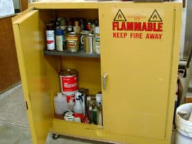 Careful handling of flammable liquids