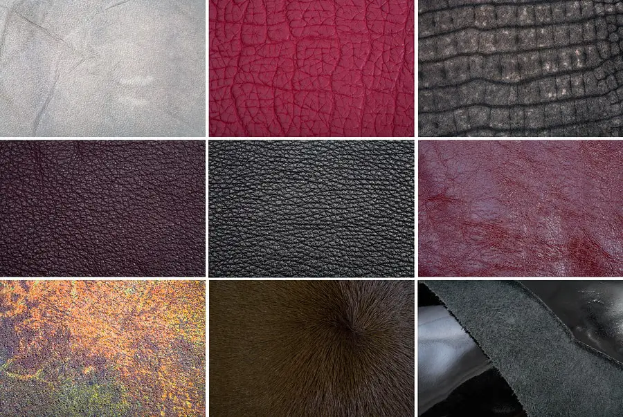 Different qualities of leather