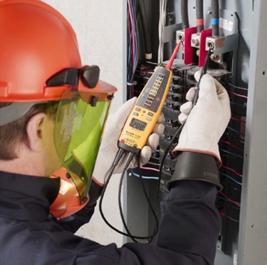 wear rubber gloves when working with electricity